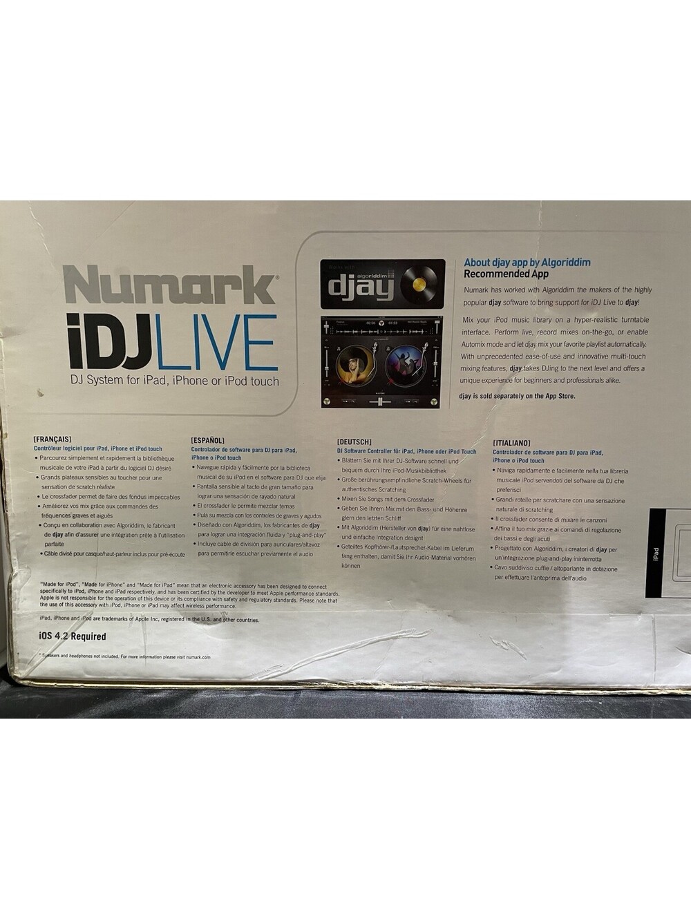 Numark iDJ Live Digital DJ Controller Turntable